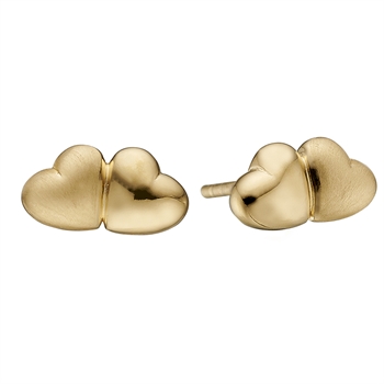 Christina Collect Gold-plated sterling silver You & Me Beautiful stud earrings, also available in silver, model 671-G89